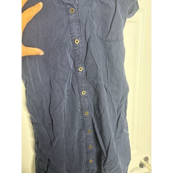 Sunday Stevens Women's Tie Up Button Front Collared Top Blue Size Small - Picture 2 of 5